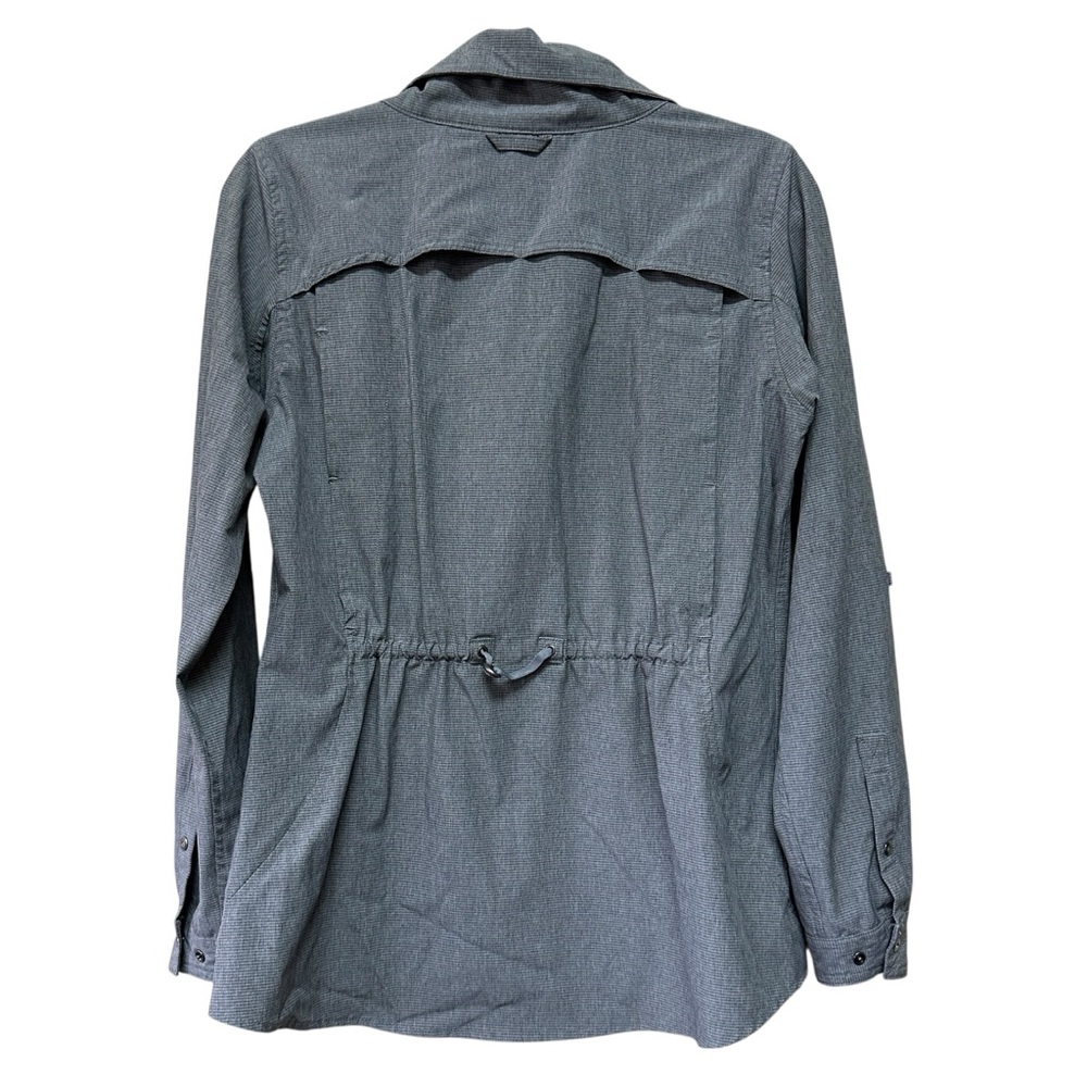 Duluth Trading Sol Survivor Sun Protection Shirt in Gray Stripe, Size Small - Picture 2 of 12